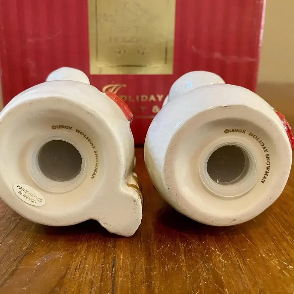 Vintage Lenox Snowman Salt And Pepper Shakers 1998 Christmas In Box Holiday.